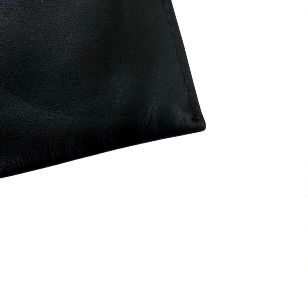 J. Crew Calfskin and Leather Clutch Zipper Pouch Black